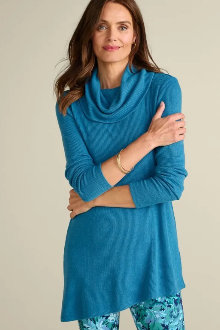 Cheap Soft Surroundings Kayla Rib Knit Cowl Neck Tunic