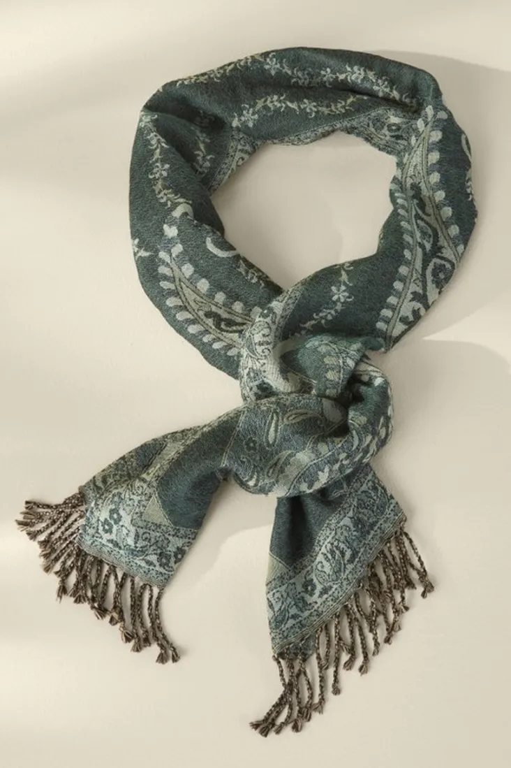 Clearance Soft Surroundings Kelly Woven Scarf TealGreen