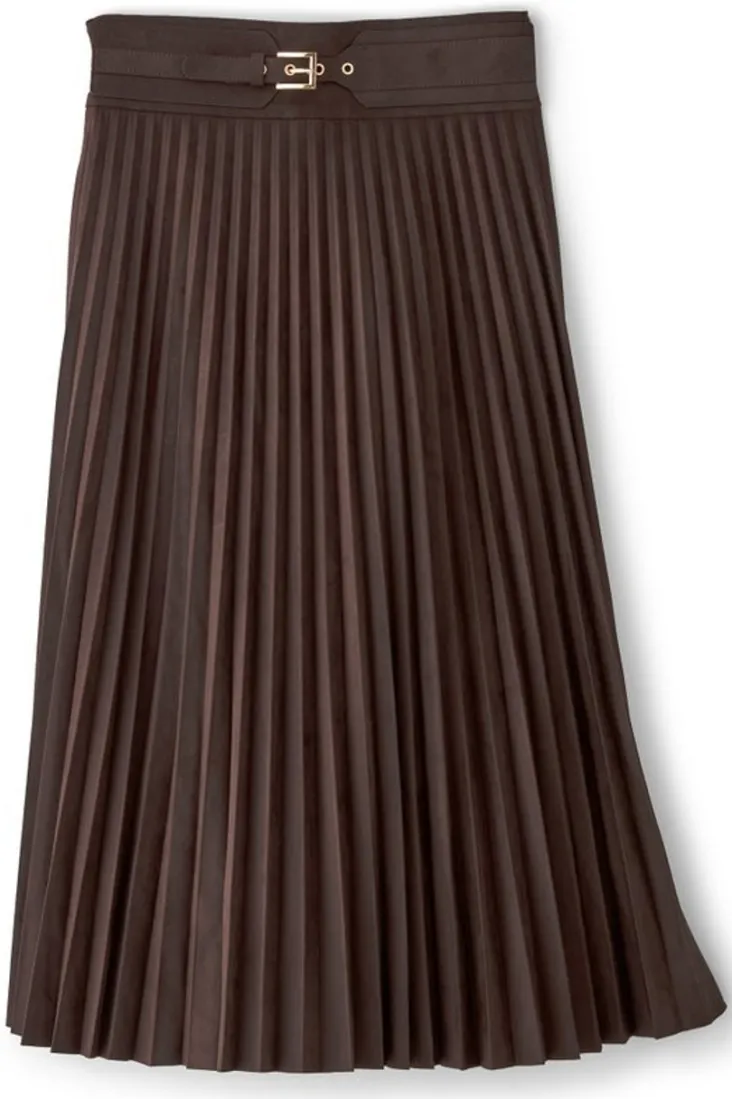 Best Soft Surroundings Lavina Faux Suede Skirt DarkBrown