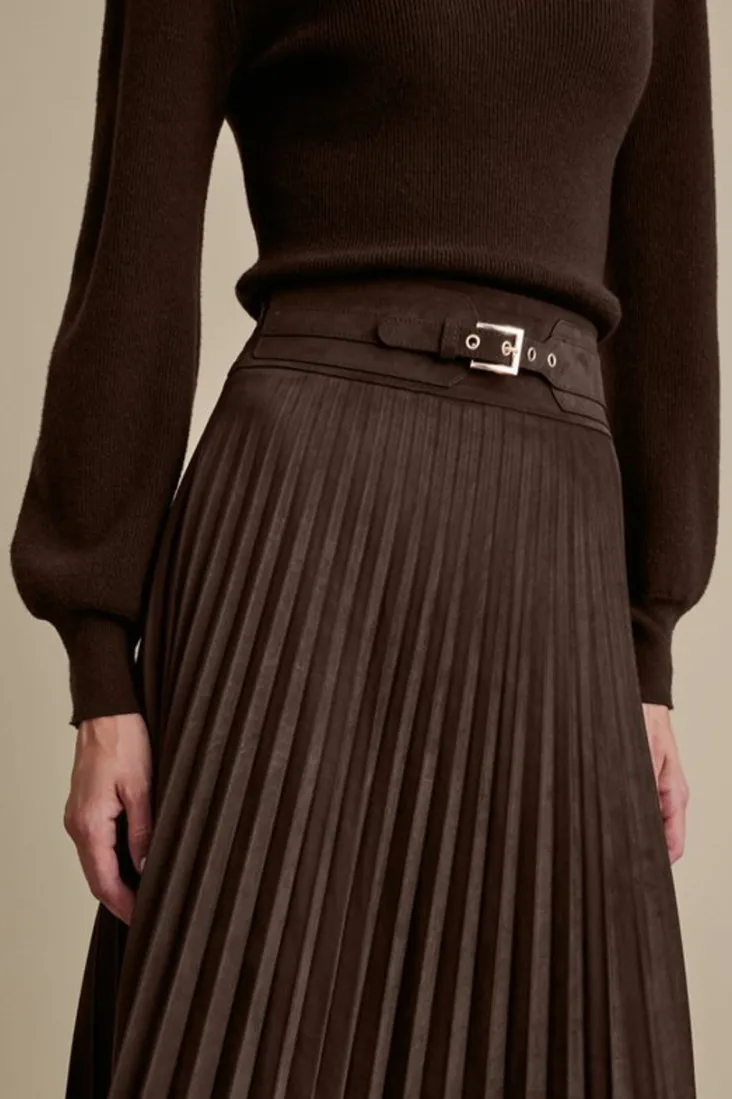 lavina_faux_suede_skirt_5.webp Best Soft Surroundings Lavina Faux Suede Skirt DarkBrown