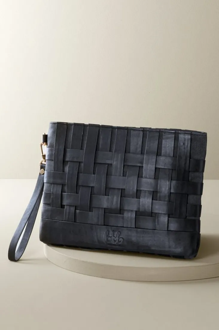 Online Soft Surroundings Leather Strap In Clutch Black