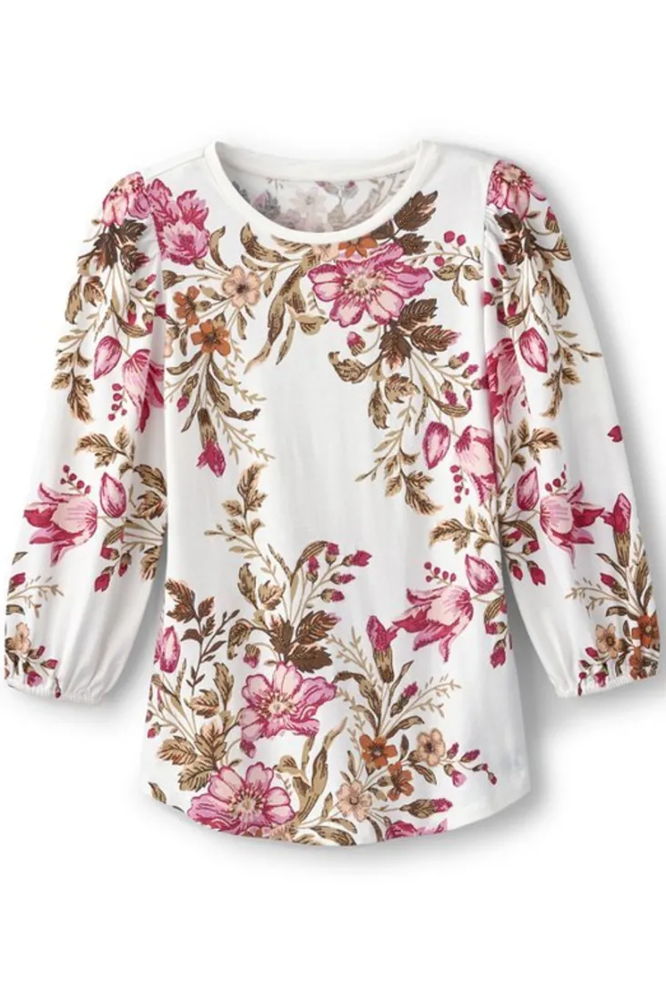 Best Soft Surroundings Lesley Printed Top PainterlyPeonyFlowers