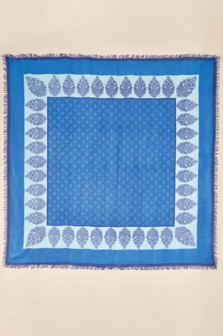 Clearance Soft Surroundings Livie Square Scarf BlueMulti