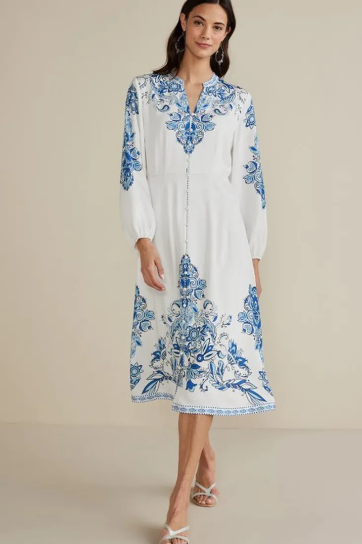Flash Sale Soft Surroundings Louise Midi Dress PerissaScarf