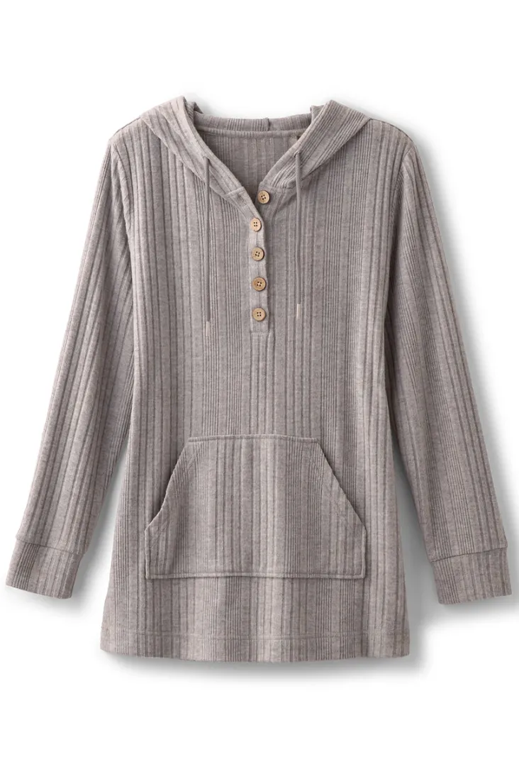Cheap Soft Surroundings Loungy Lover Hoodie HeatherGrey
