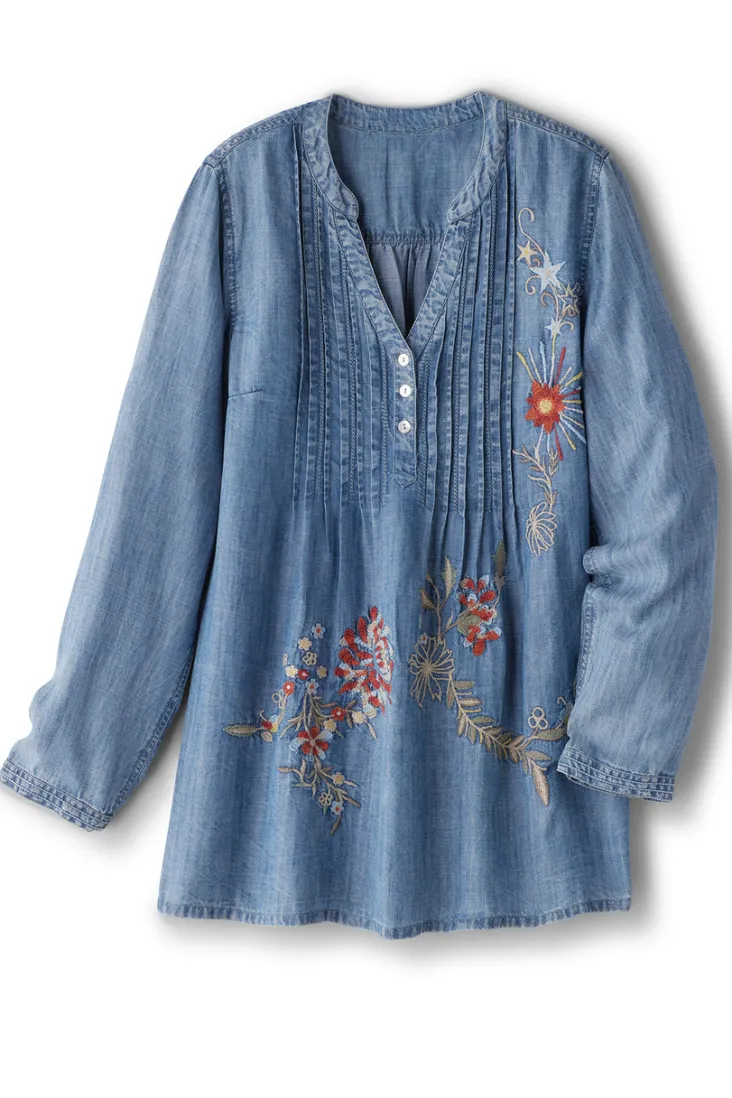 Hot Soft Surroundings Maddie Tencel™ Tunic MediumBlueWash