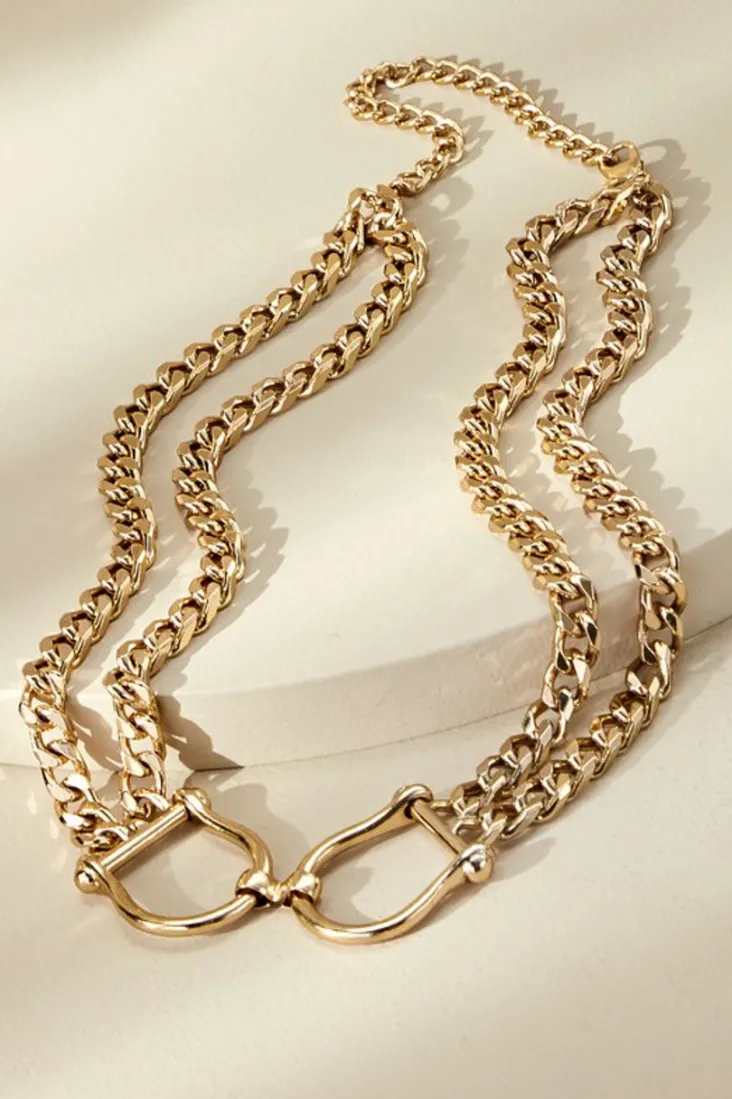 Hot Soft Surroundings Manon Double Chain Belt Gold