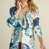 New Soft Surroundings Marin Cardigan AutumnPaisleyScarfBlue