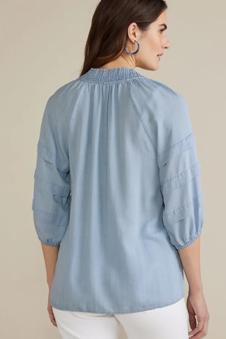 marisol_tencel_top_3.webp Discount Soft Surroundings Marisol Tencel™ Top LightChambray