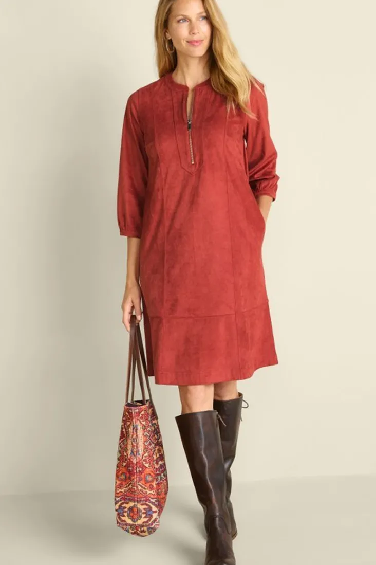 Best Sale Soft Surroundings Martine Faux Suede Dress BossaNova
