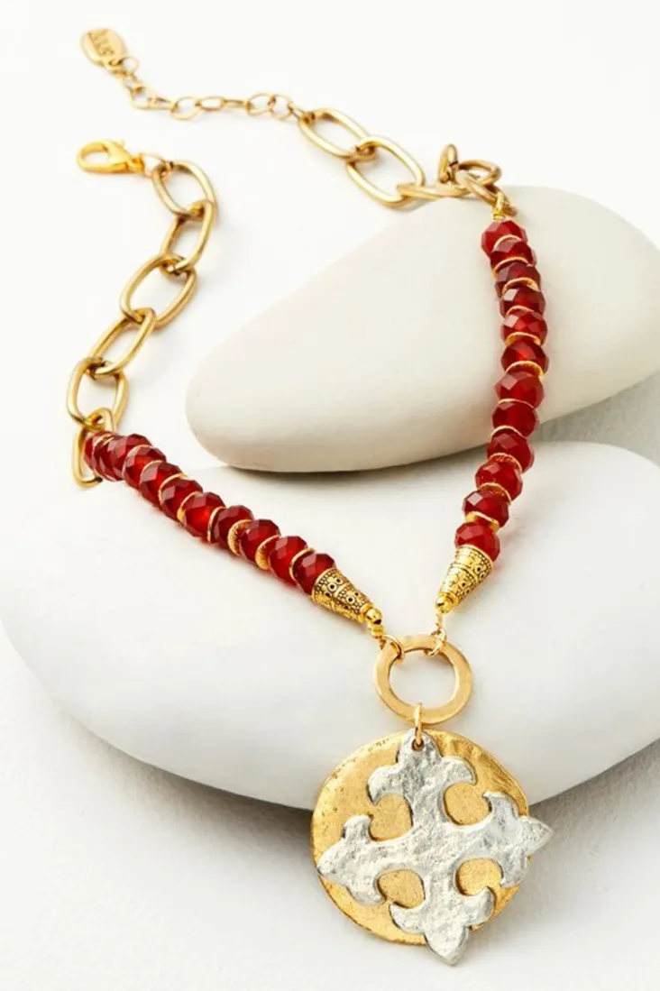 Cheap Soft Surroundings Melona Pendant Necklace Carnelian