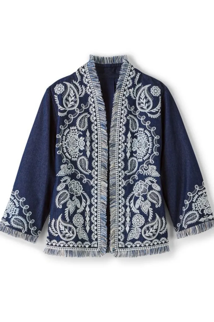 Flash Sale Soft Surroundings Mesaria Jacket DenimBlue