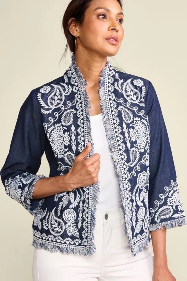 Flash Sale Soft Surroundings Mesaria Jacket DenimBlue