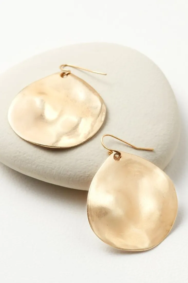 Best Soft Surroundings Meza Hammered Disc Earrings Gold