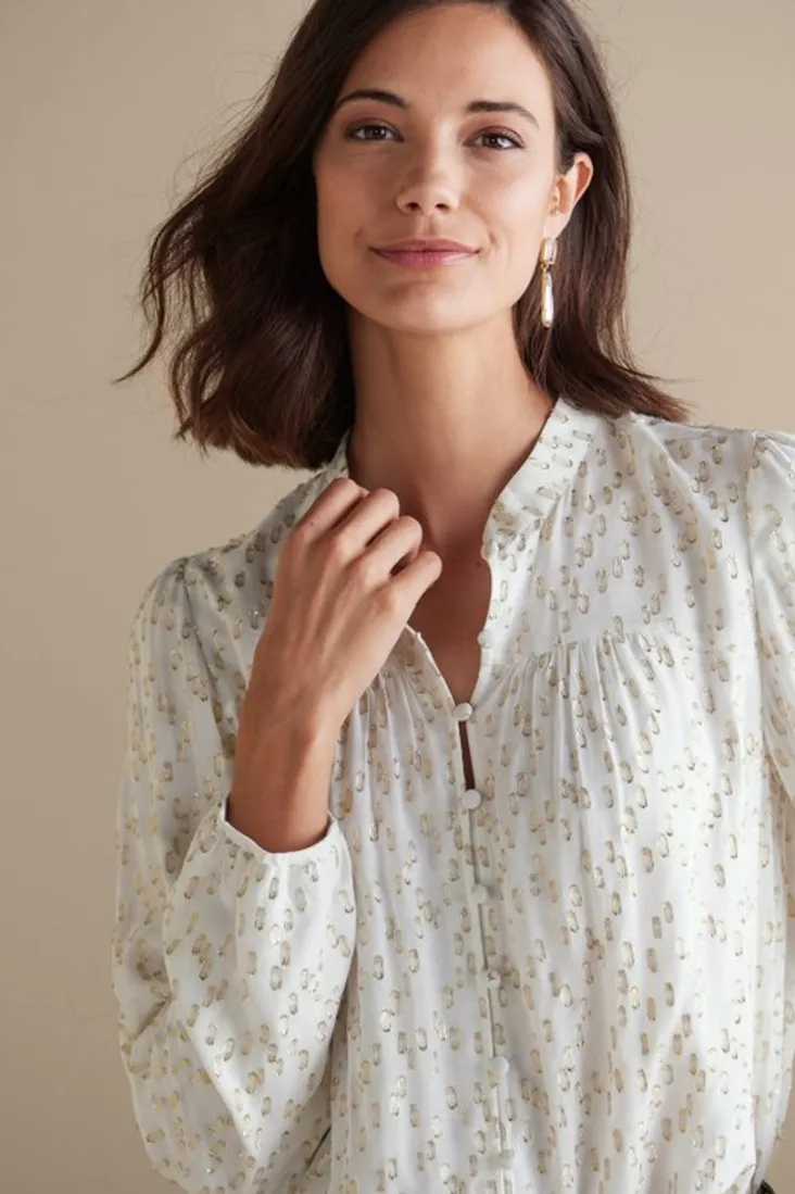 mila_metallic_blouse_5.webp Shop Soft Surroundings Mila Metallic Blouse IvoryPearl