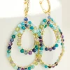 Online Soft Surroundings Mimi Beaded Hoop Earrings BlueMulti
