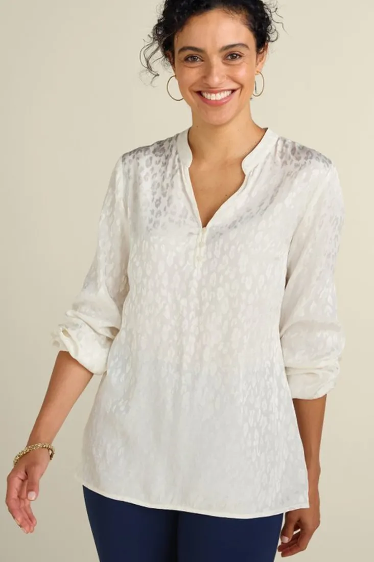 Discount Soft Surroundings Mirasol Jacquard Tunic IvoryPearl