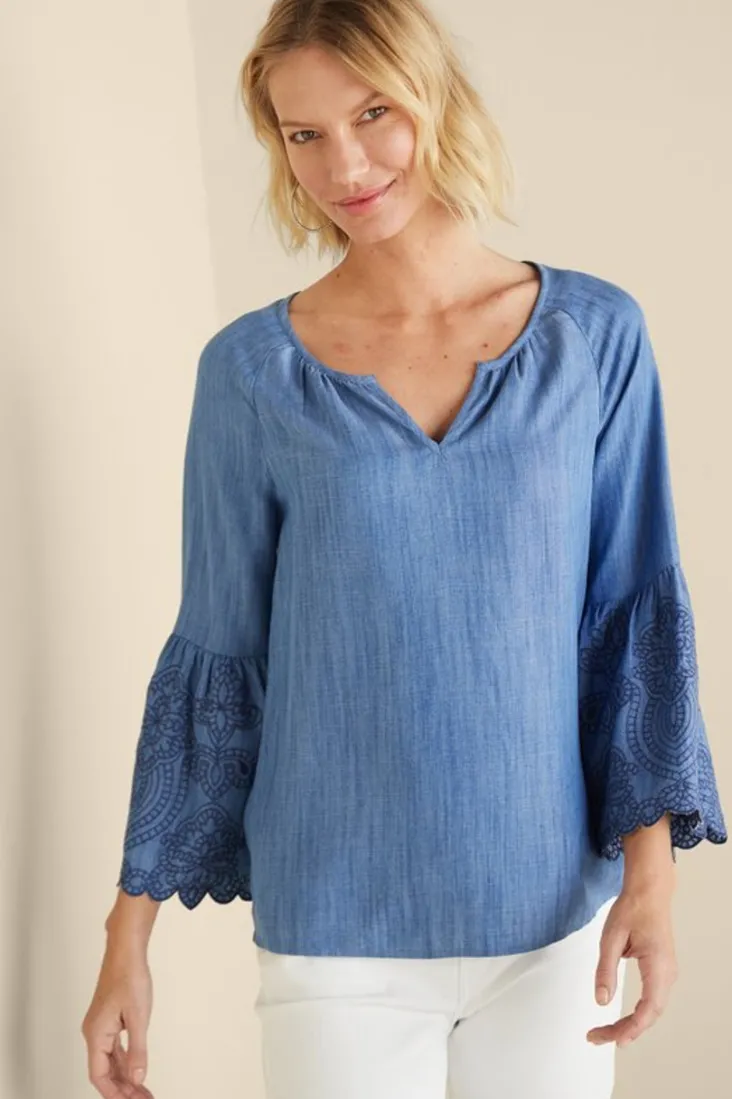Clearance Soft Surroundings Misty Tencel™ Shirt MediumWash