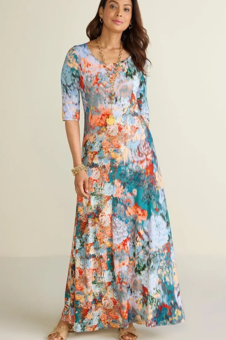 Best Sale Soft Surroundings Nanette Dress MultiOrange