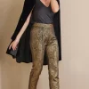 Clearance Soft Surroundings Nevina Jacquard Trouser GoldFloral