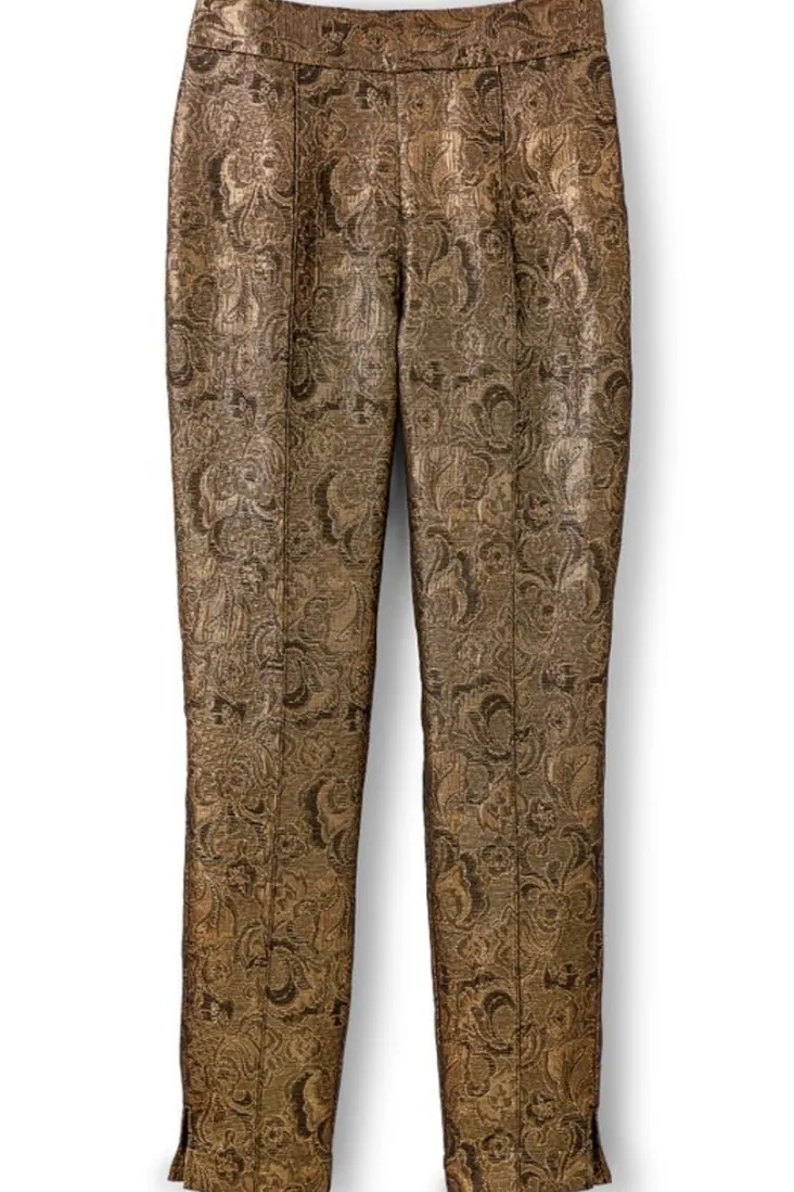 Clearance Soft Surroundings Nevina Jacquard Trouser GoldFloral