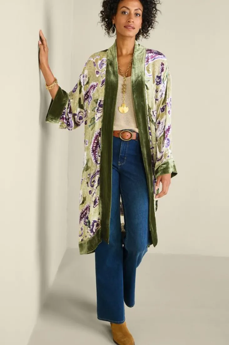 nomi_silk_blend_velvet_kimono_6.webp Hot Soft Surroundings Nomi Silk Blend Velvet Kimono Purple/GreenPaisley