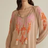 Flash Sale Soft Surroundings Noura Embroidered Gauze Pullover Sesame