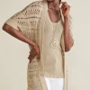 Discount Soft Surroundings Opaline Shimmer Cardigan Sesame