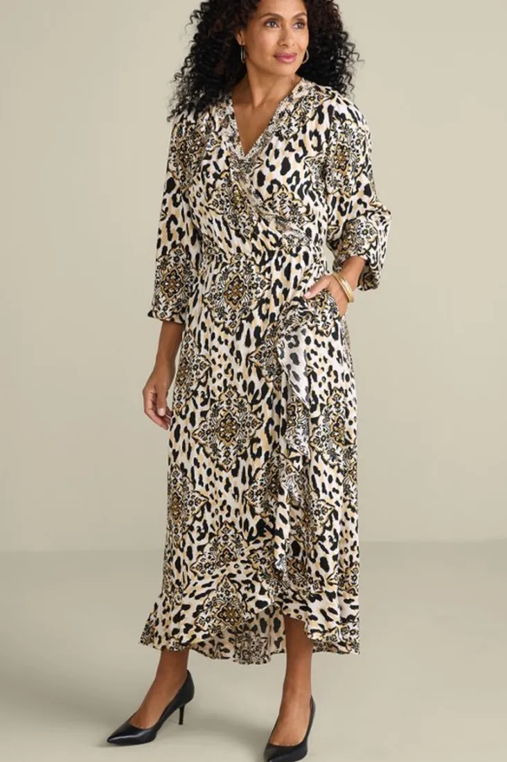 Online Soft Surroundings Priyani Midi Dress LeopardMedallion