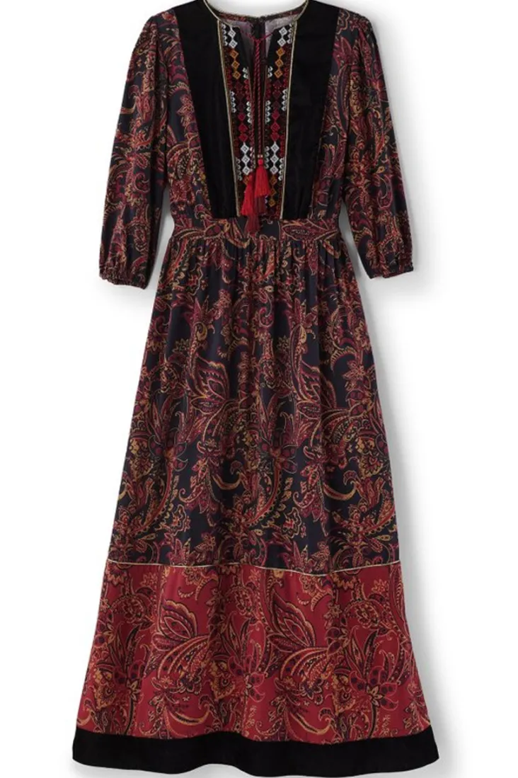 quinn_maxi_dress_1.webp Clearance Soft Surroundings Quinn Maxi Dress FlowingPaisleyBlack+Red