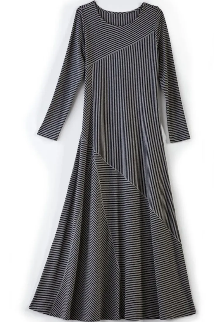 ryley_dress_9.webp Store Soft Surroundings Ryley Dress Brown/BlackStripe