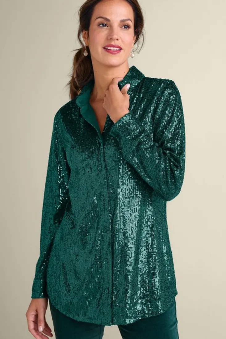 sancerre_sequin_shirt_7.webp Best Sale Soft Surroundings Sancerre Sequin Shirt