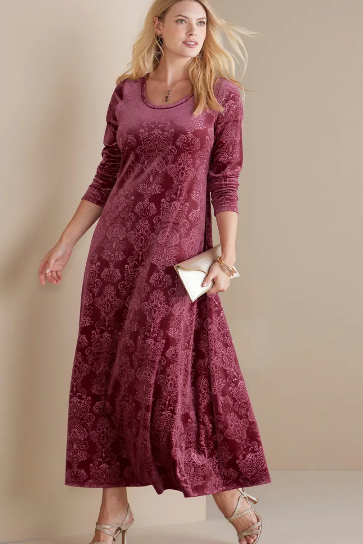 Hot Soft Surroundings Santiago Embossed Velvet Dress