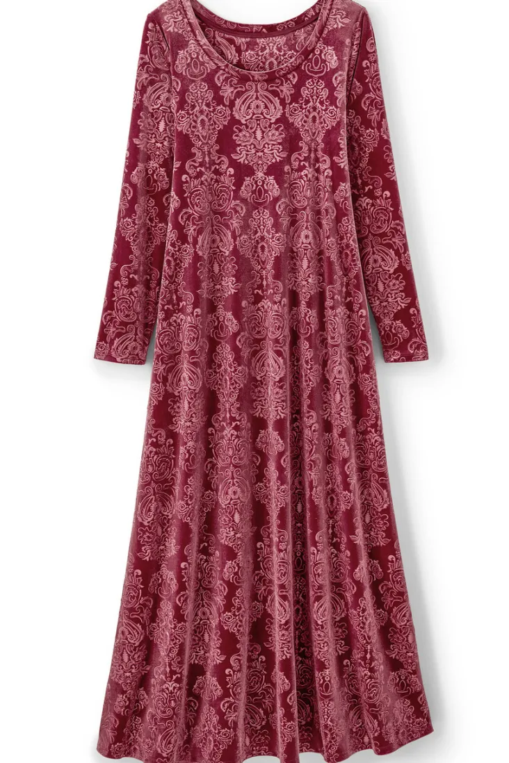 santiago_embossed_velvet_dress_1.webp Hot Soft Surroundings Santiago Embossed Velvet Dress