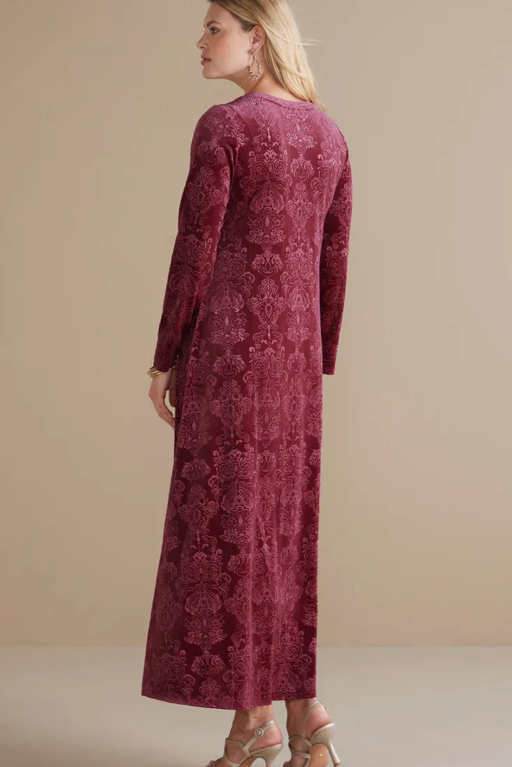 santiago_embossed_velvet_dress_3.webp Hot Soft Surroundings Santiago Embossed Velvet Dress