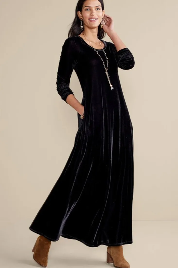 santiago_stretch_velvet_dress_10.webp Store Soft Surroundings Santiago Stretch Velvet Dress