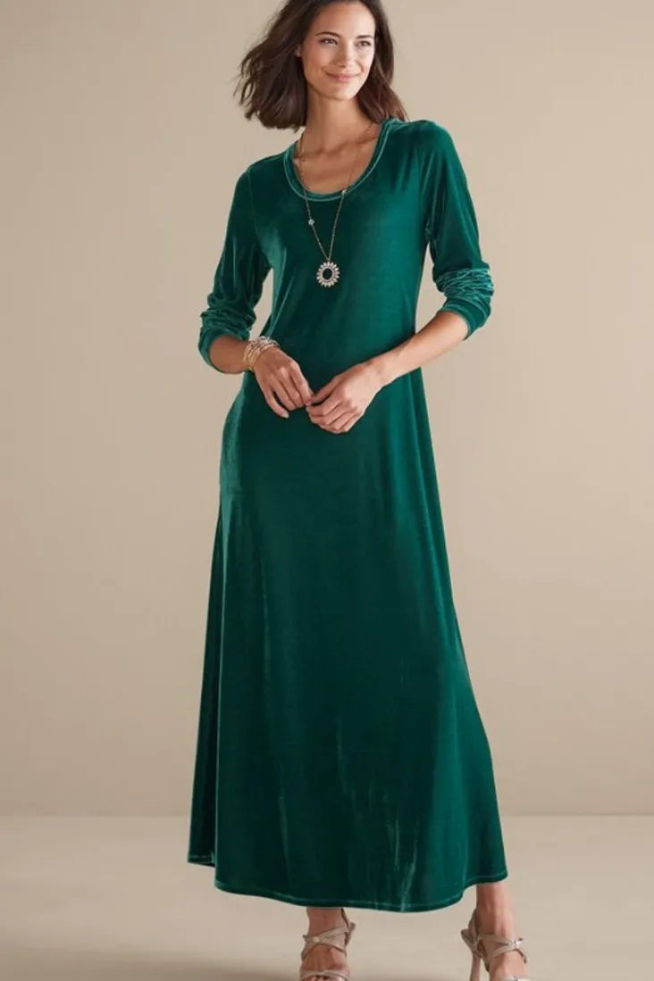 santiago_stretch_velvet_dress_32.webp Store Soft Surroundings Santiago Stretch Velvet Dress