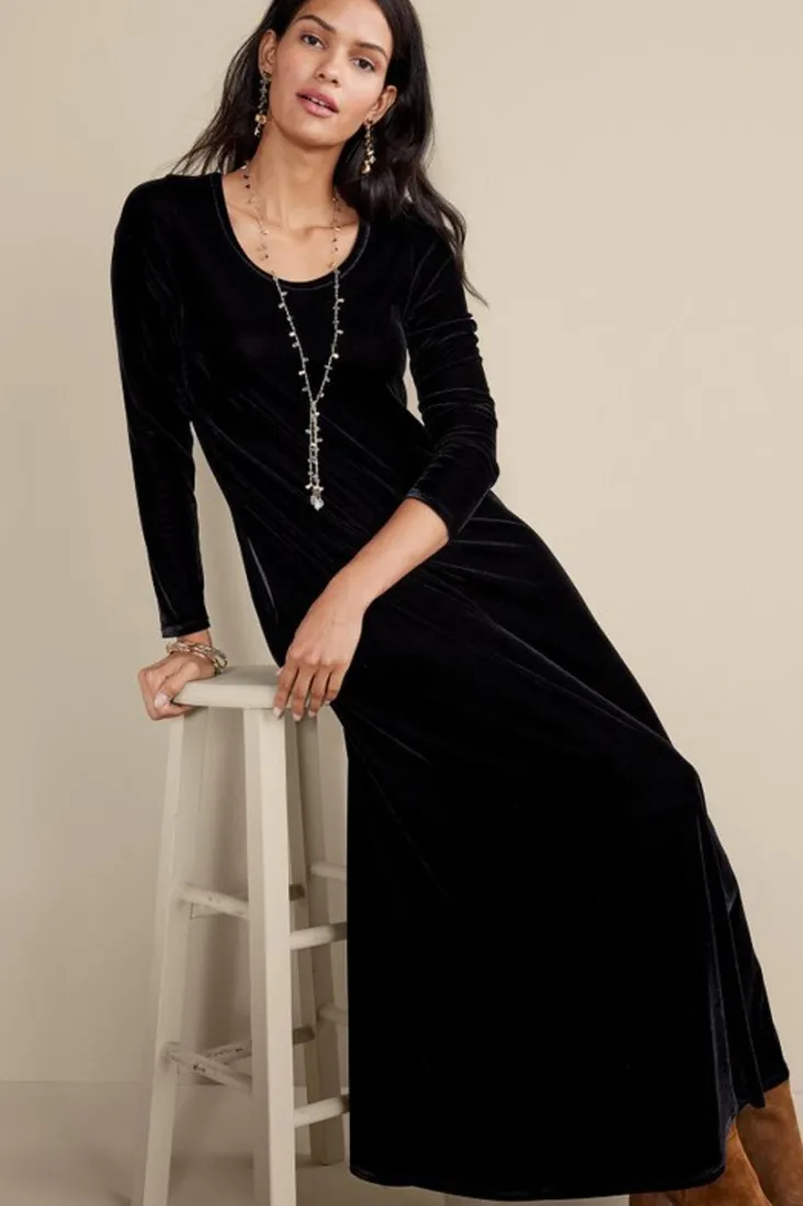 santiago_stretch_velvet_dress_34.webp Store Soft Surroundings Santiago Stretch Velvet Dress