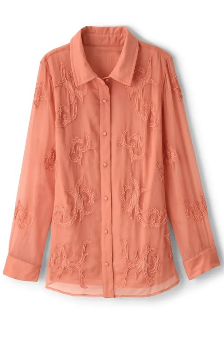 Best Soft Surroundings Savannah Embellished Tunic BurntCoral