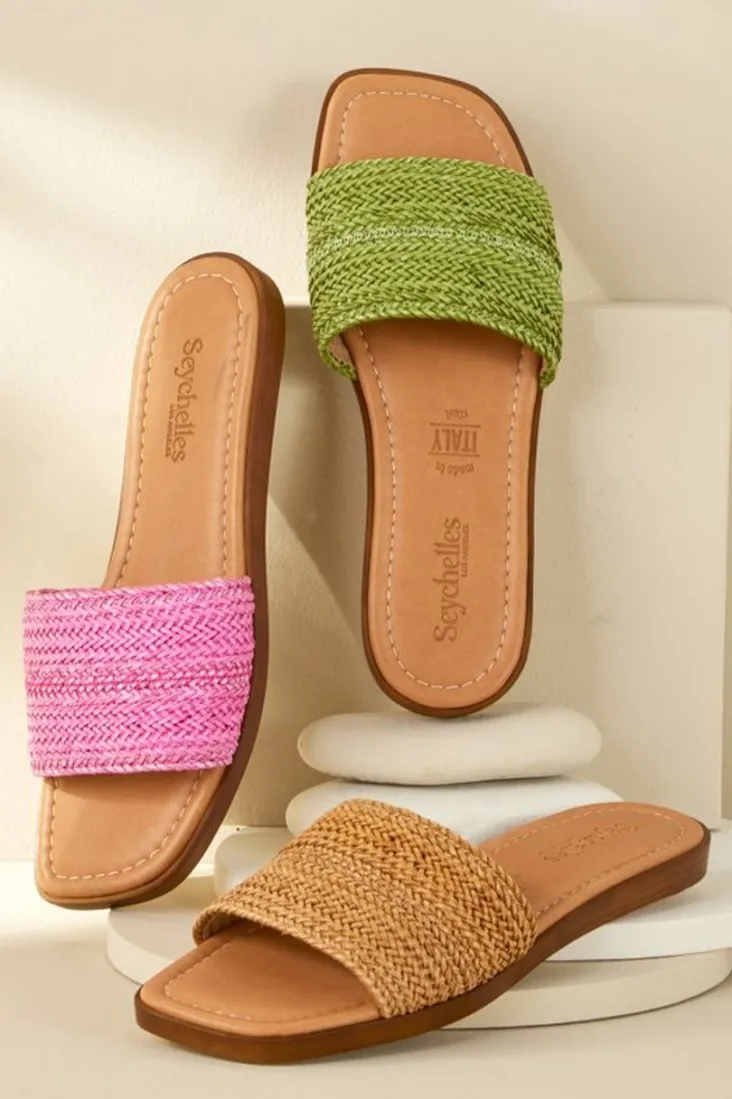 Flash Sale Soft Surroundings Seychelles Palms Perfection Woven Slide