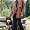 Sale Soft Surroundings Shape Drape Faux Suede Jacket