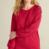 Sale Soft Surroundings Siesta Soft Button Shoulder Tunic LipstickHeather