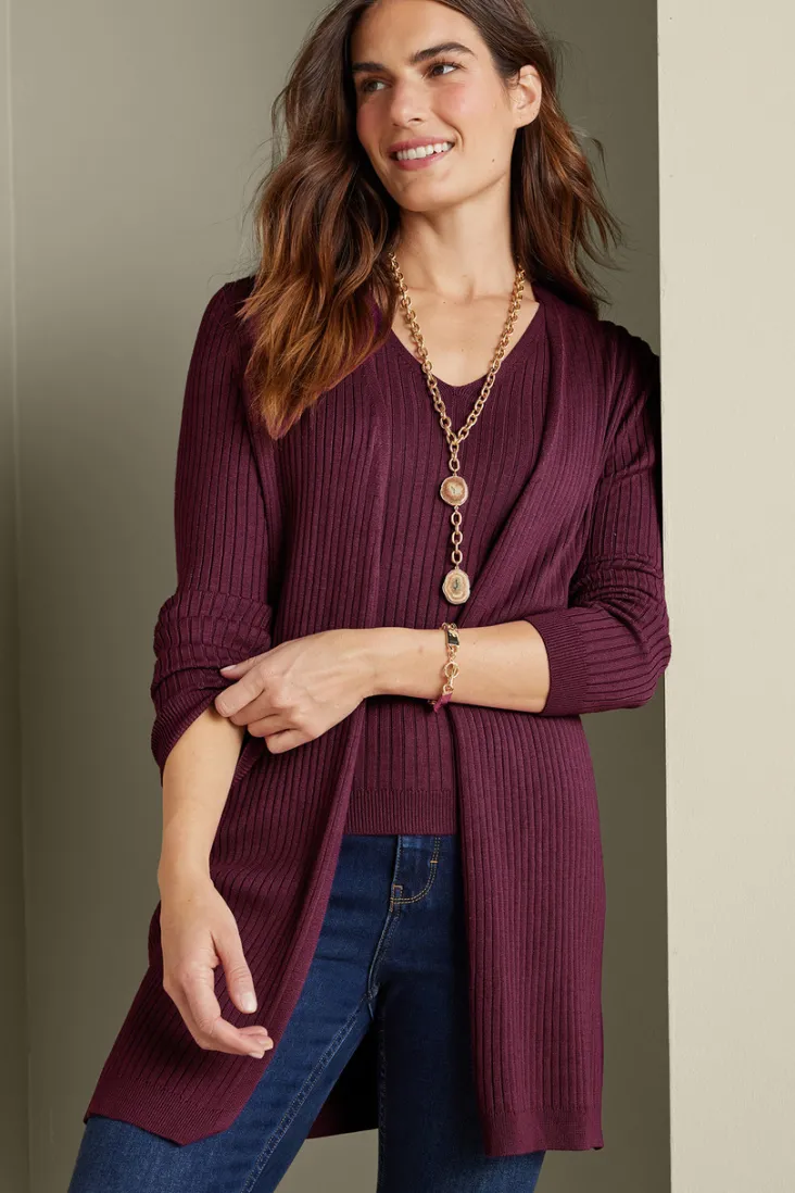 Cheap Soft Surroundings Soft Essential Ribbed Long Cardi