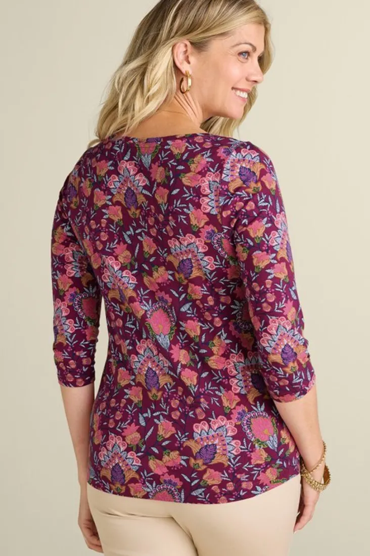 soft_essential_supima__sleeve_tee_23.webp Sale Soft Surroundings Soft Essential Supima 3/4 Sleeve Tee