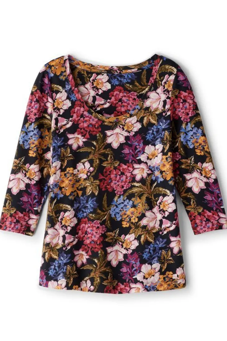 Fashion Soft Surroundings Soft Essential Supima 3/4 Sleeve Tee I