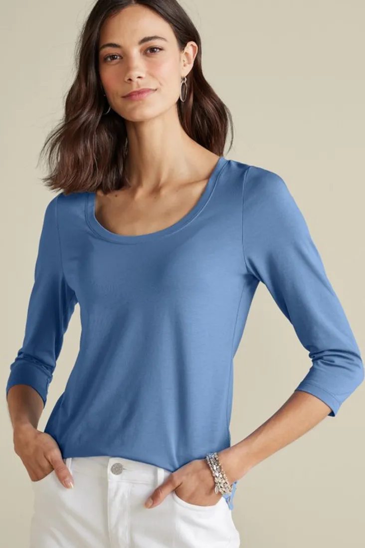 soft_essential_supima__sleeve_tee_i_10.webp Fashion Soft Surroundings Soft Essential Supima 3/4 Sleeve Tee I