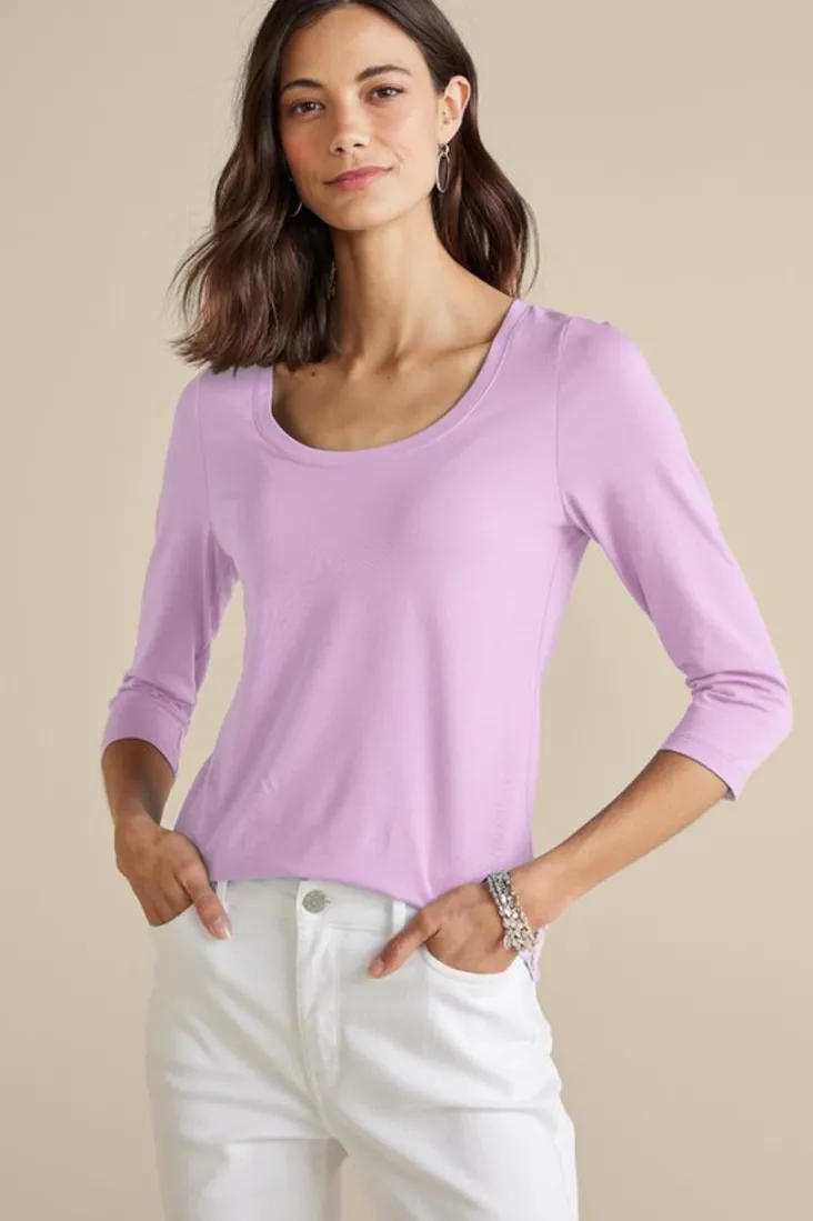 soft_essential_supima__sleeve_tee_i_32.webp Fashion Soft Surroundings Soft Essential Supima 3/4 Sleeve Tee I