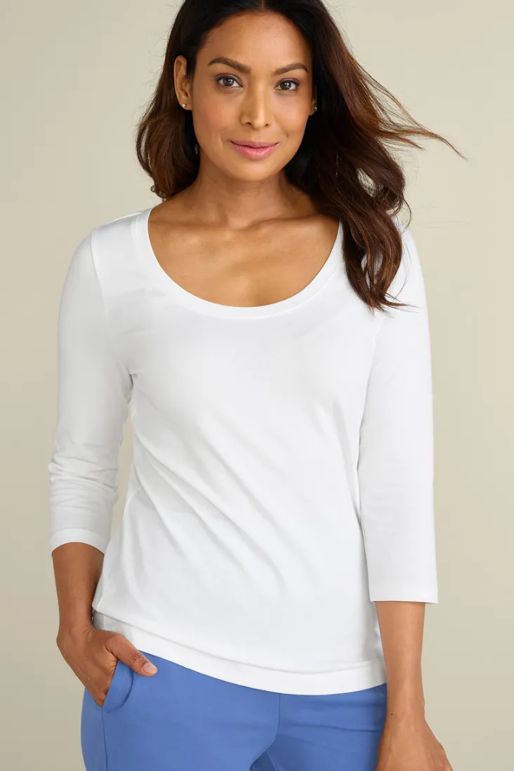 soft_essential_supima__sleeve_tee_i_49.webp Fashion Soft Surroundings Soft Essential Supima 3/4 Sleeve Tee I