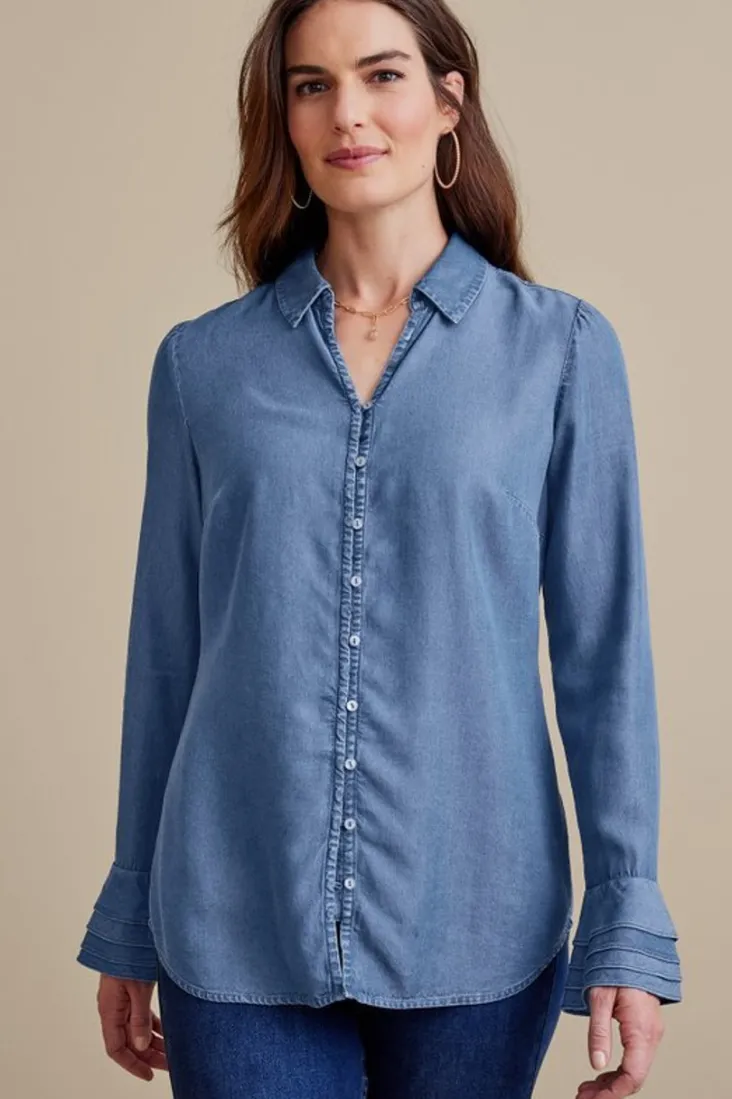 Discount Soft Surroundings Sonnet Tencel™ Shirt Chambray