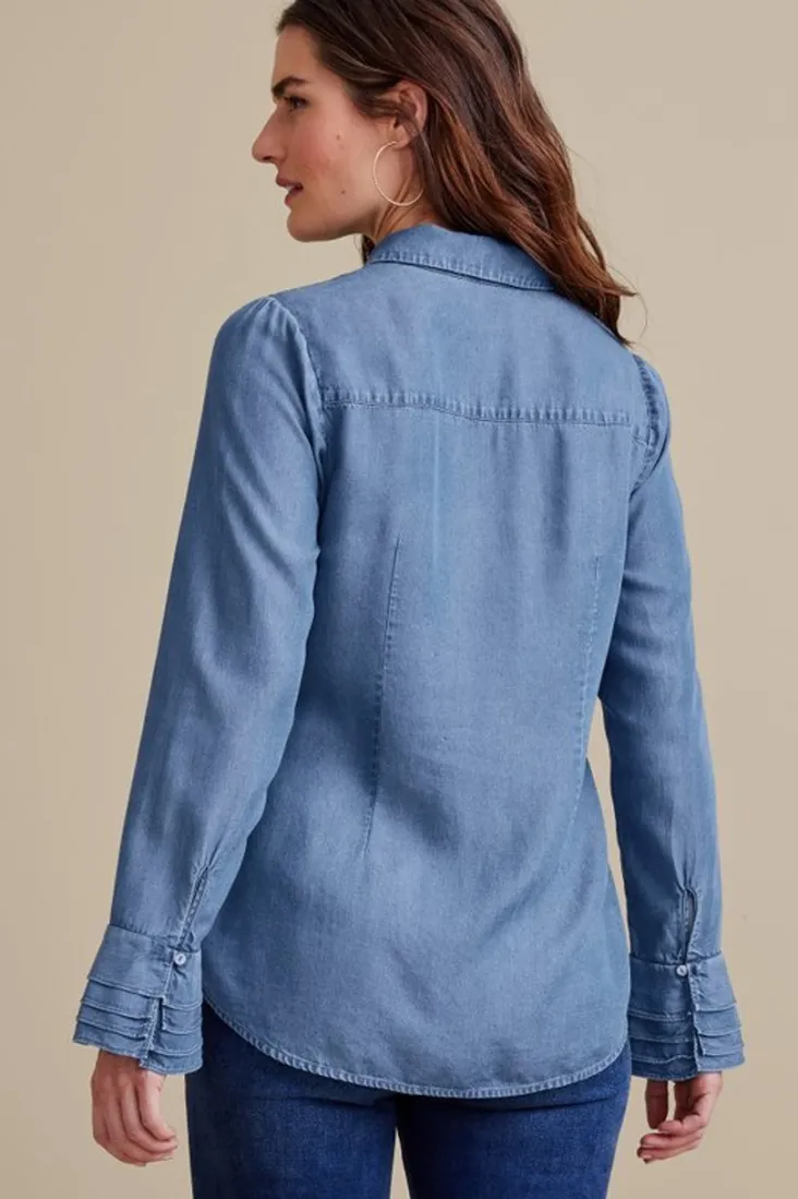 sonnet_tencel_shirt_3.webp Discount Soft Surroundings Sonnet Tencel™ Shirt Chambray
